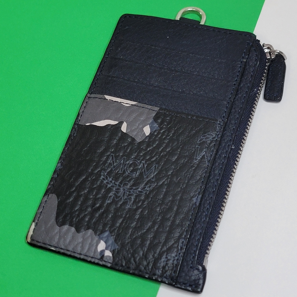 MCM Leather Card Holder Portuna Visetos Card Case Camo